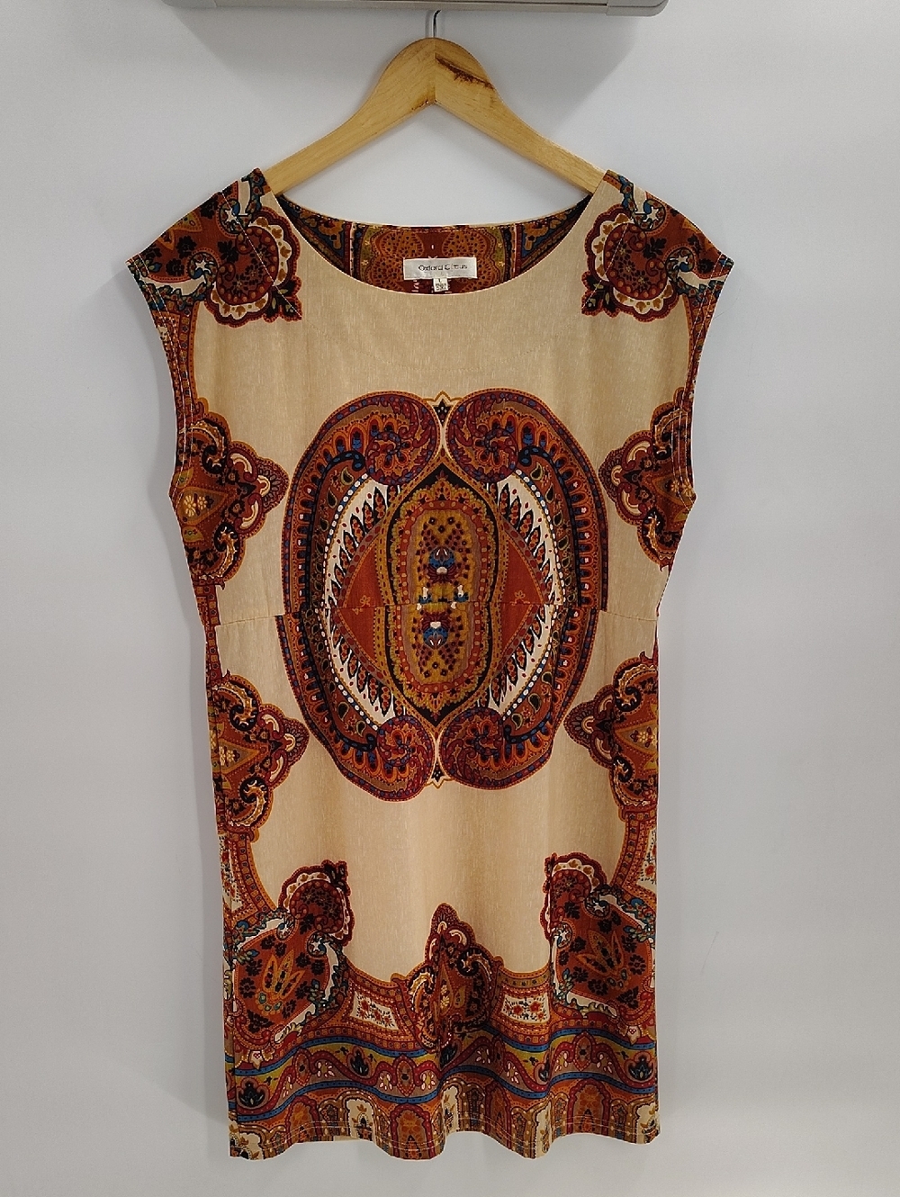 Oxford Circus Dress Size Large Brown Print Sleeveless Stretch